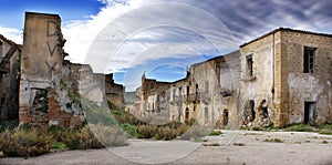 Abandoned destroyed town in sicily