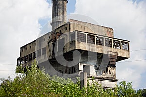 Abandoned and destroyed by war Tquarchal Tkvarcheli power plant