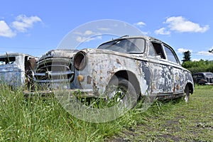 Abandoned and deteriorated old vehicles in Uruguay