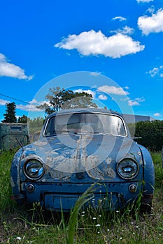 Abandoned and deteriorated old vehicles in Uruguay