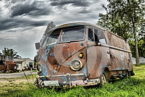 Abandoned and deteriorated old vehicles in Uruguay