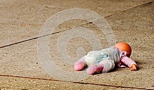 Abandoned doll. Abandoned child.