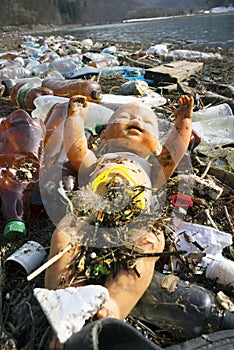 Abandoned doll as a symbol