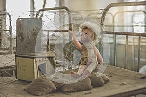 Abandoned doll in kindergarten