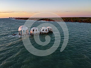 Abandoned dome home off the coast of Cape Romano, FL. photo