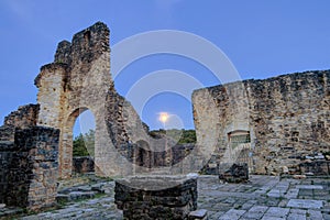 Abandoned Dvigrad Castle of Istria in Croatia, at dusk