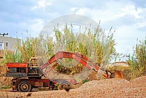 Abandoned earthmover