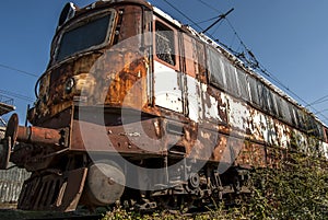Abandoned electric locomotive