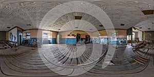 Abandoned empty concrete room or unfinished building. full seamless spherical hdri panorama 360 degrees angle view in