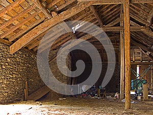 Abandoned empty stable photo