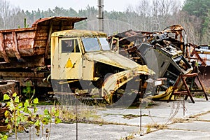 Abandoned equipment and machinery at the Chernobyl exclusion zone, Ukraine