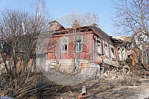Abandoned and evicted house in the provincial town of Zaraysk