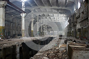 Abandoned factory hangar