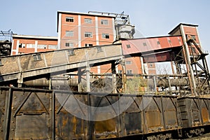 Abandoned factory and train