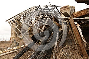 Abandoned, falling down house