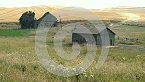 Abandoned Farm Buildings, Palouse, Washington State 4K. UHD