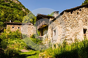 Abandoned farm house on italian alps