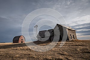 Abandoned farmhouse in rural alberta Canada