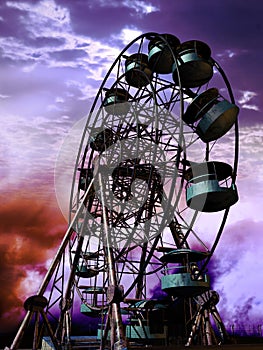 Abandoned ferris wheel