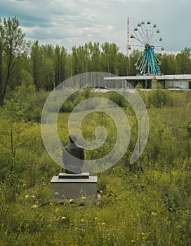 Abandoned Ferris Wheel in Nature