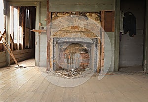 Abandoned Fireplace Room