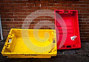 Abandoned fishing boxes