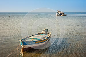 Old fishing boats. Houmt Souk, island Jerba, Tunisia photo