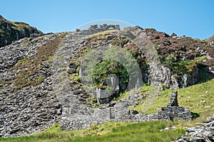 The abandoned Foel Slate Quarry at Capel Curig, Snowdonia National Park, Wales