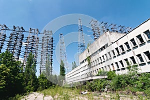 Abandoned Former military Chernobyl-2 Duga Radar System in Prypiat, Chernobyl exclusion Zone. Chernobyl Nuclear Power Plant Zone