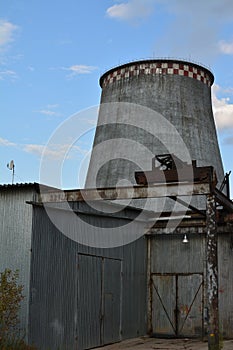 Abandoned garage in front of Industrial zone