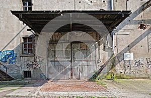 Abandoned garage of warehouse