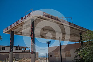 Abandoned gas station and garage, Salton Sea, California