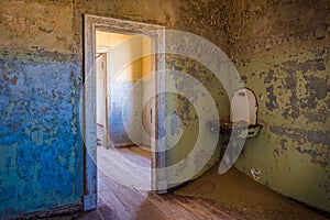 Abandoned ghost town of Kolmanskop in Namibia