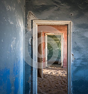 Abandoned ghost town of Kolmanskop in Namibia