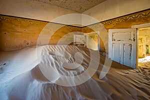 Abandoned ghost town of Kolmanskop in Namibia