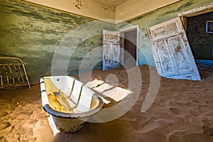 Abandoned ghost town of Kolmanskop in Namibia