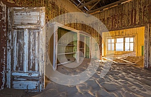 Abandoned ghost town of Kolmanskop in Namibia