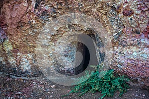 Abandoned gold mine adit in Troodos mountains, Cyprus