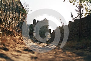 The abandoned Greek village of Kayakoy, Fethiye, Turkey. Ghost Town Kayakoy. Turkey, evening sun. Ancient abandoned