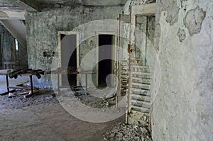 Abandoned hallway in Chernobyl