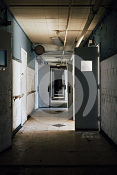 Abandoned Hallway with Open Doors - Morris Memorial Hospital for Crippled Children - Milton, West Virginia