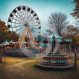 Abandoned and Haunted Amusement Digital Concept