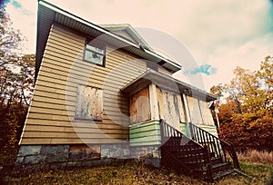 Abandoned, haunted house