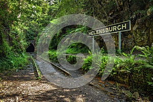 Abandoned Helensburgh Railway Station and tunnel near Sydney