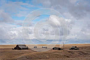 Abandoned homestead on the prairies. photo