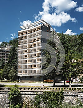 Abandoned hotel building in Romania