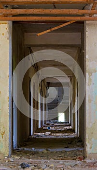 Abandoned hotel in the mountains