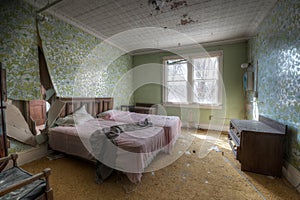 Abandoned hotel room