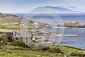 Abandoned House with Beara Peninsula Seascape