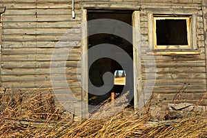 Abandoned house detail of wall